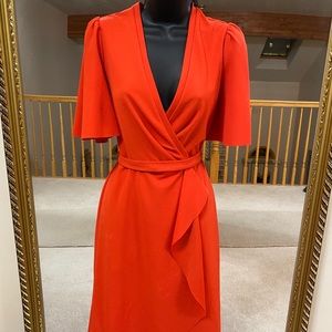 Donna Morgan Red Waist Tie Dress